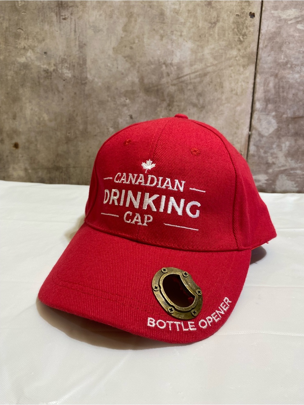 Canadian Drinking Cap Bottle Opener Hat - Red